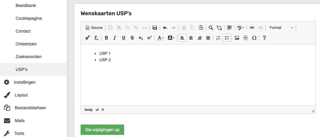 Voorbeeld CMS-USP