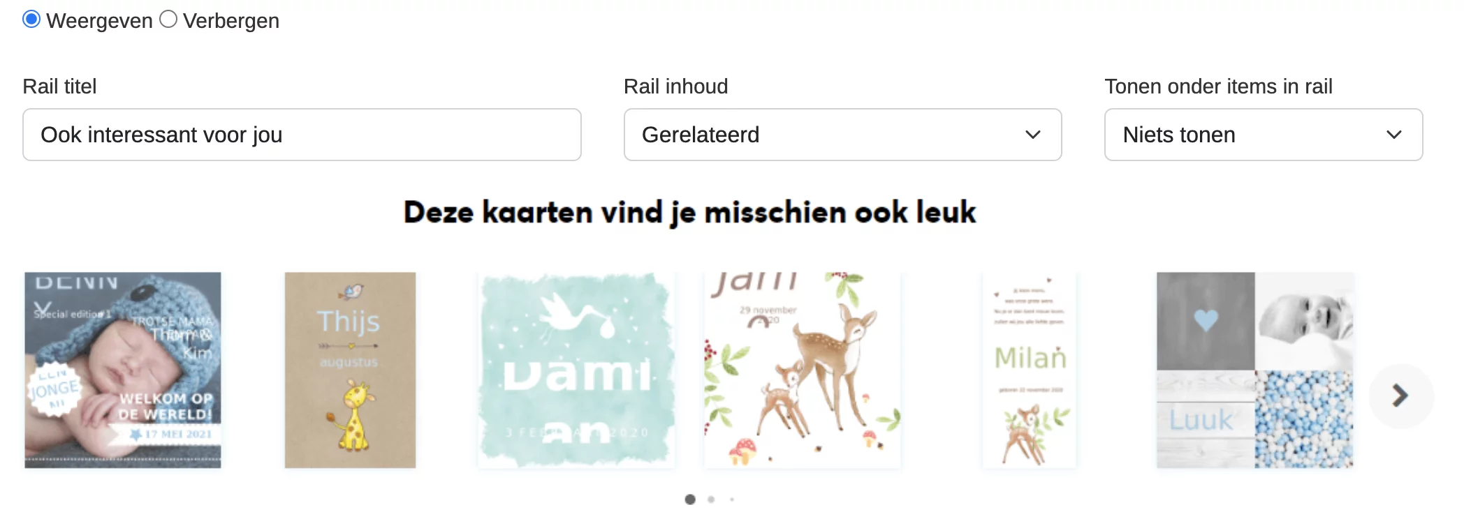 PDP-rails bewerken bewerken in het cms