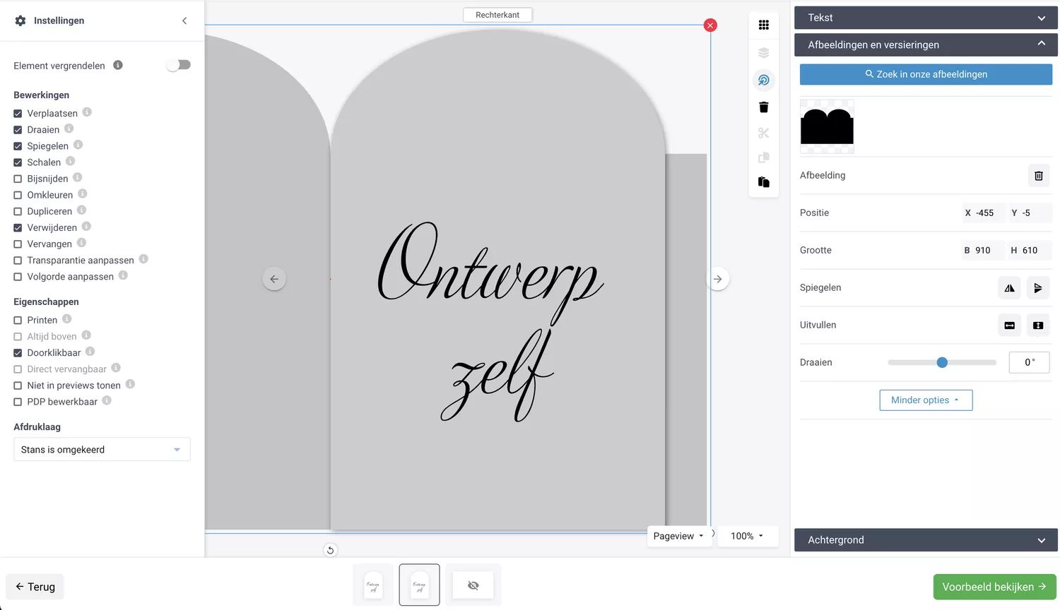 voorbeeld editor
