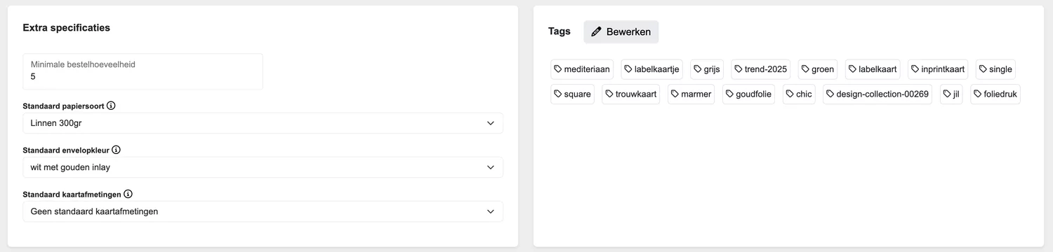 Tags aanpassen