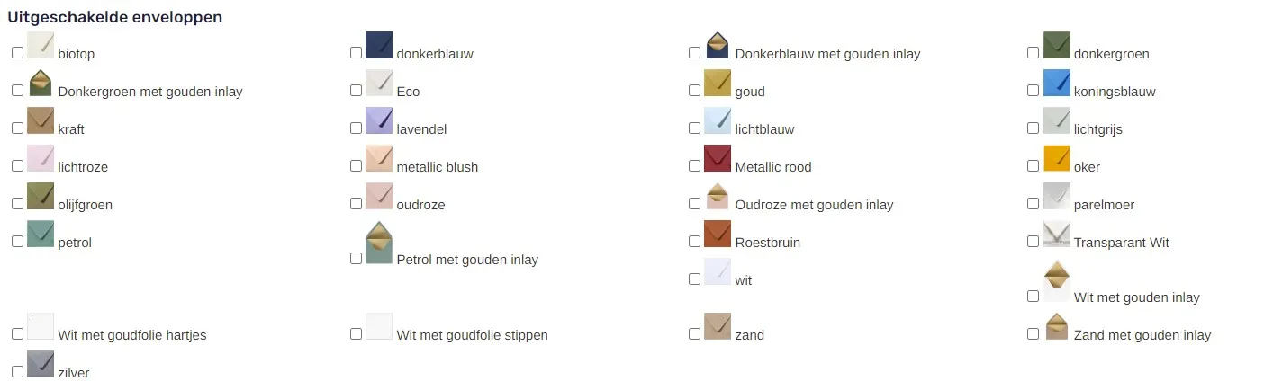 Ingeschakelde enveloppen