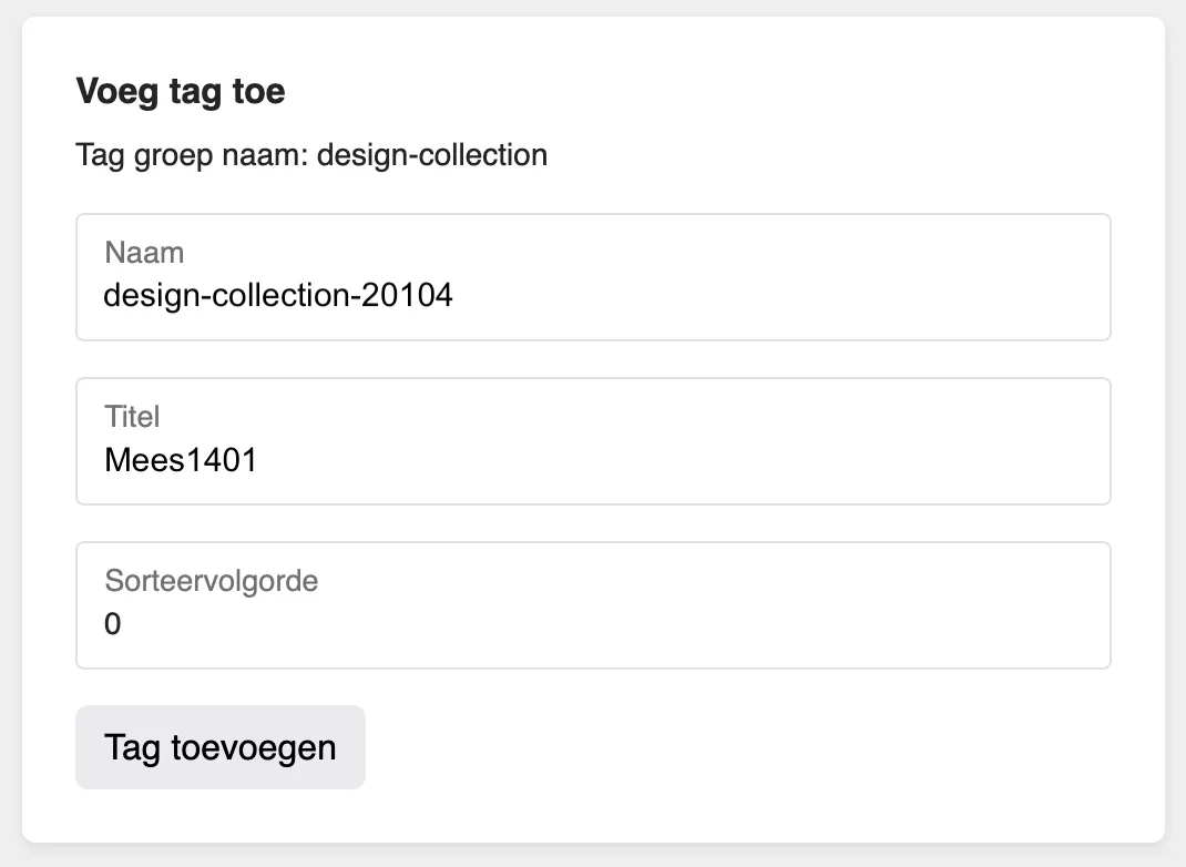 Tag aanmaken