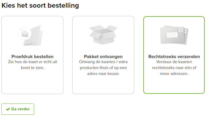 Kies rechtstreeks verzenden