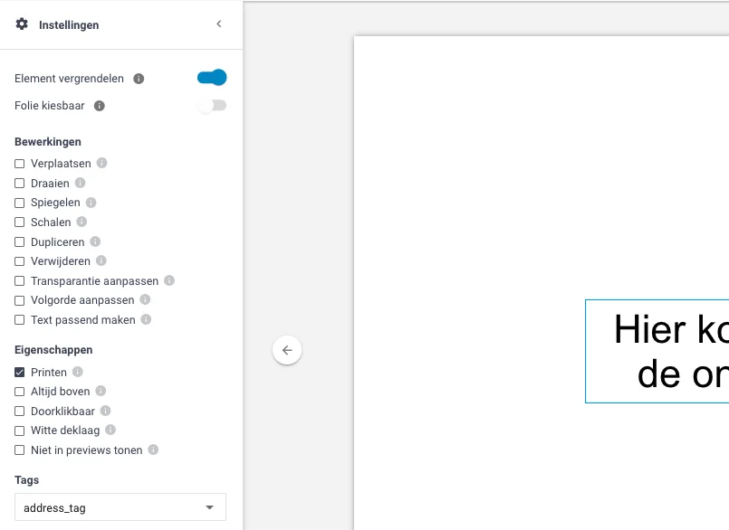Eigenschappen Editor