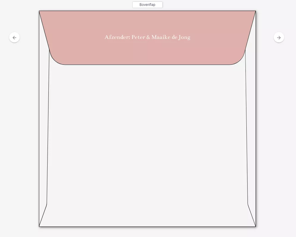 Ontwerp envelop op maat in de editor