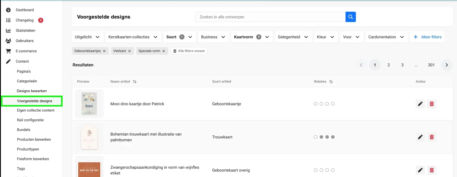 Kaart opslaan op de site
