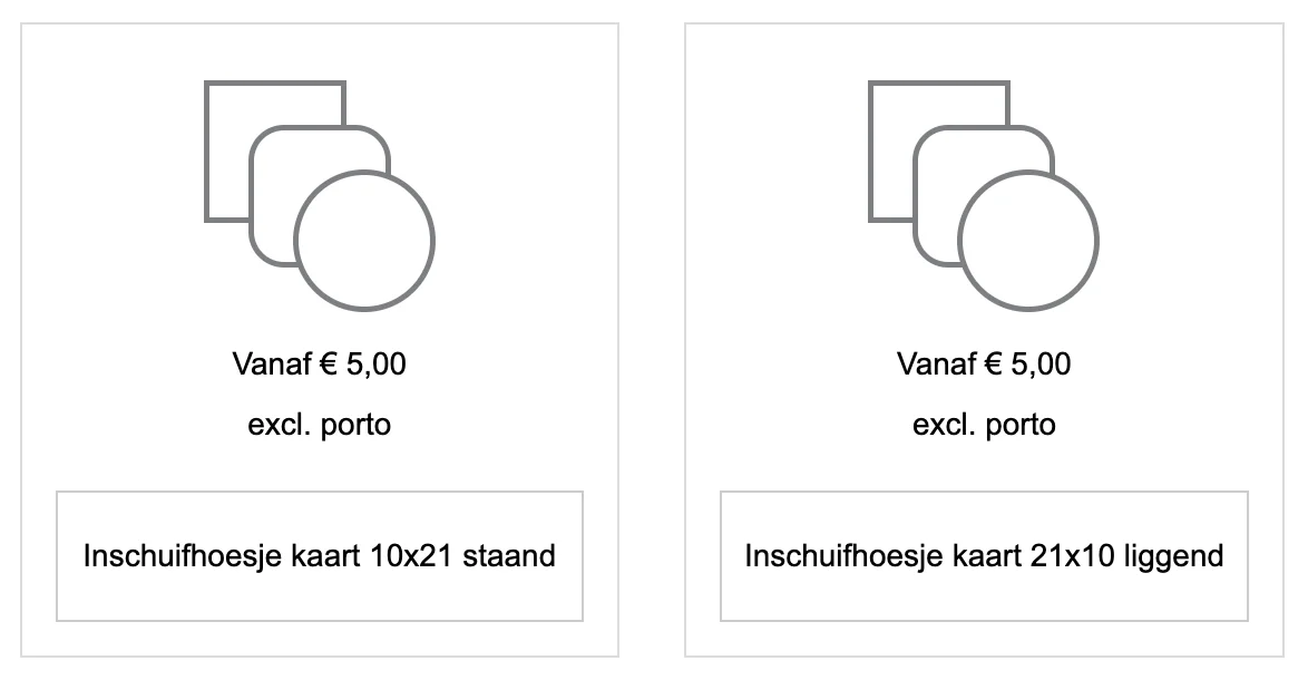 Voorbeeld kaarttype Sleeve (inschuifhoesje)