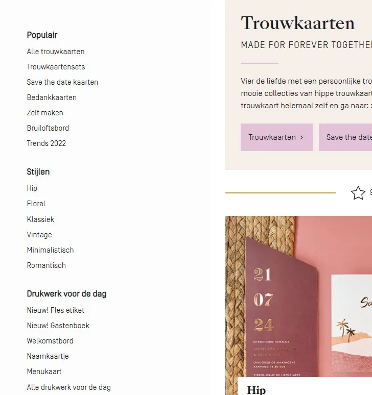 Voorbeeld sidebar menu