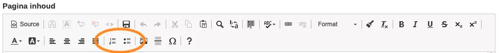 Pagina inhoud iconen