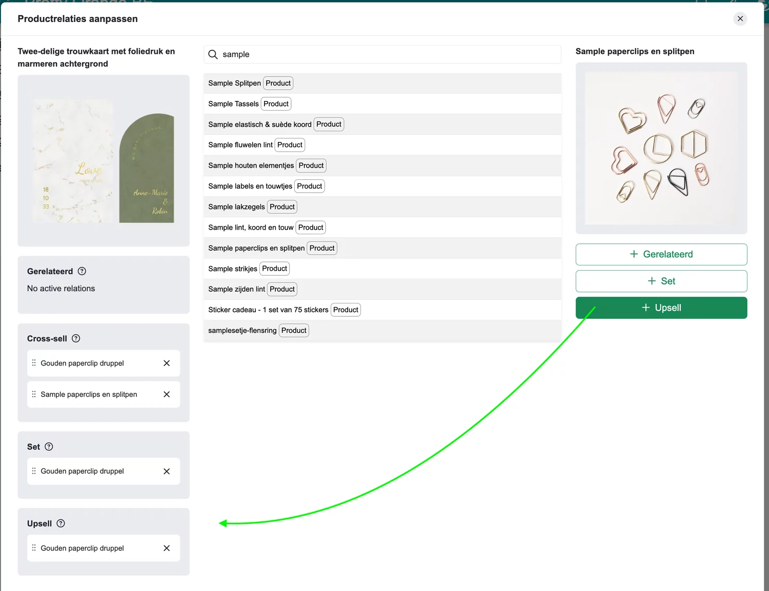 Relaties bewerken in het cms