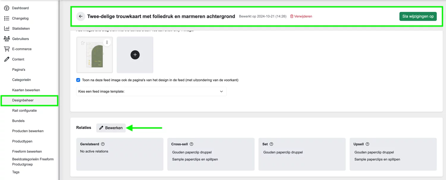 Relaties bewerken in het cms