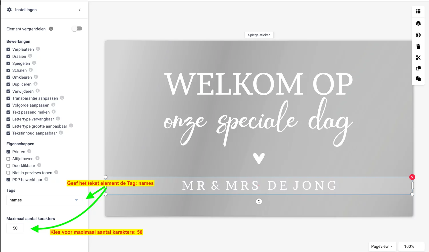 Gepersonaliseerde wijnkist voorbeeld