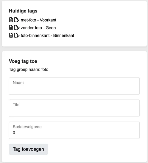 Tag toevoegen in het CMS