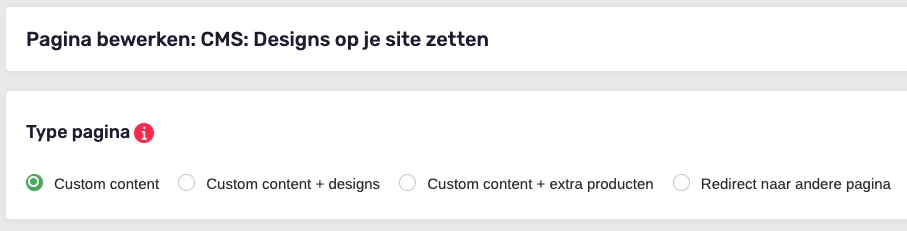 Type pagina