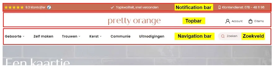 Voorbeeld headermenu