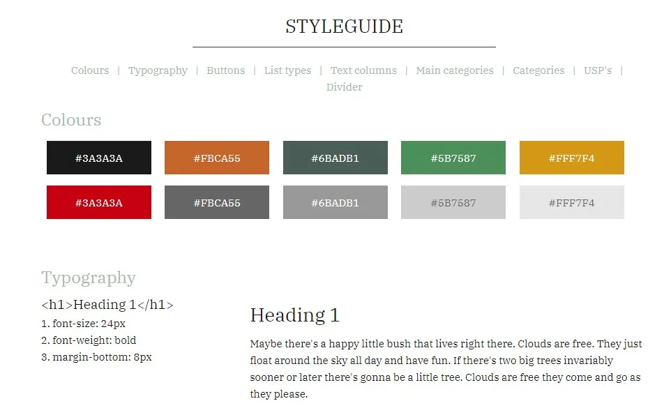 Voorbeeld styleguide